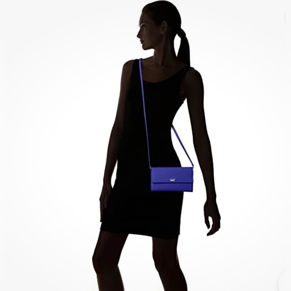 ♠️KATE SPADE♠️Nightlife Blue Cameron St Stormie Crossbody w/Unbranded Chain/EUC - Picture 13 of 13